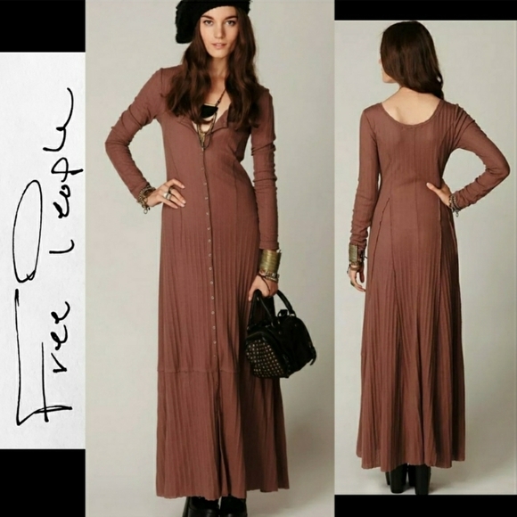 Rare Free People Beach Moon duster Color Cocoa Size Med EUC - Picture 1 of 6